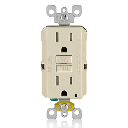 15 Amp, Self Test, Tamper-Resistant GFCI Outlet with LED Indicator Light