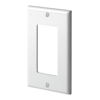 1-Gang Decora/GFCI Device Wallplate, Standard Size, Thermoplastic Nylon, White