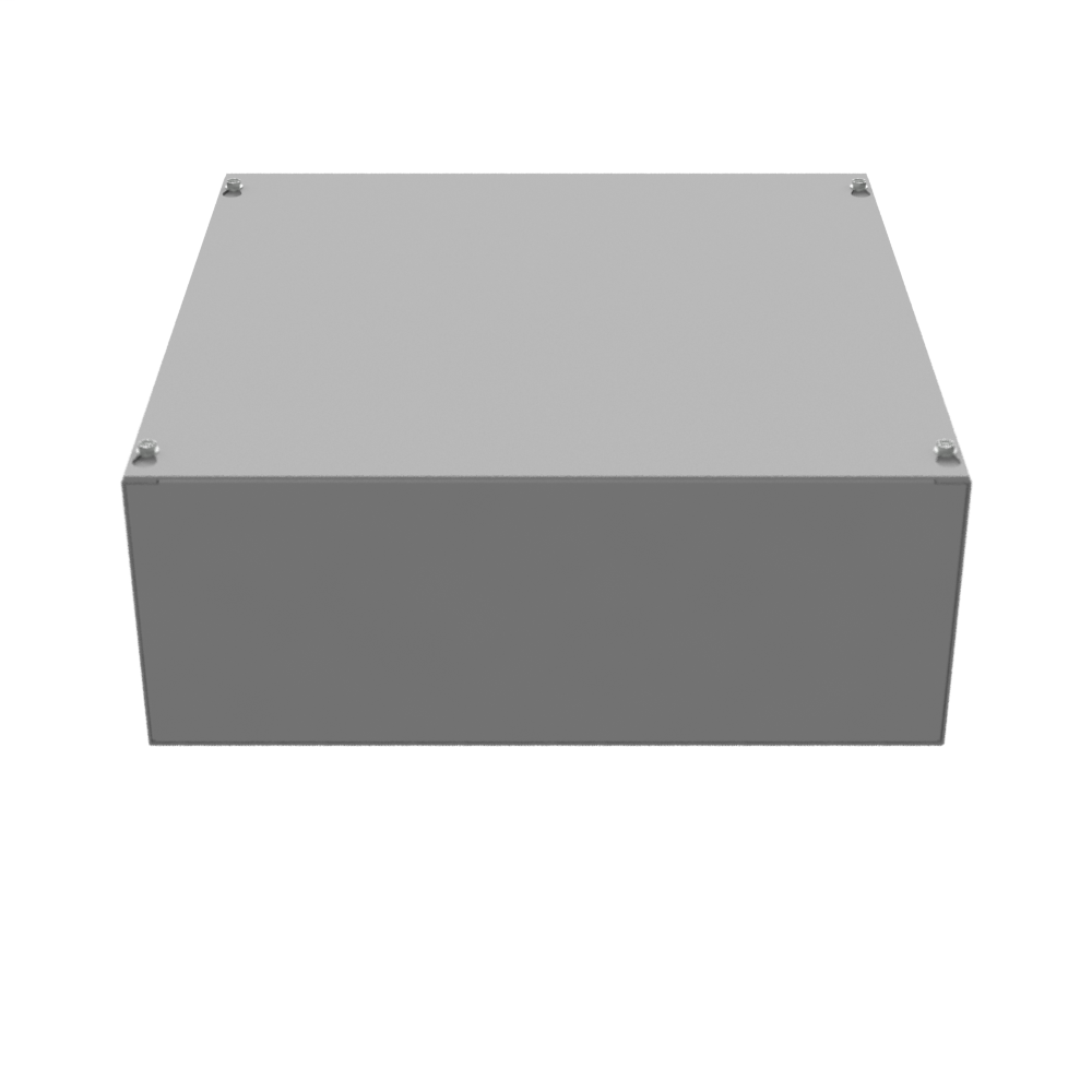 16x6x16 Screw Cover Type 1 UL Steel No KO Gray Cover w/ Teardrop Slots Holes In Back