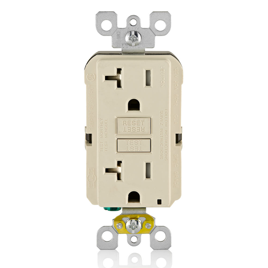 20 Amp, Self Test, Tamper-Resistant GFCI Outlet with LED Indicator Light