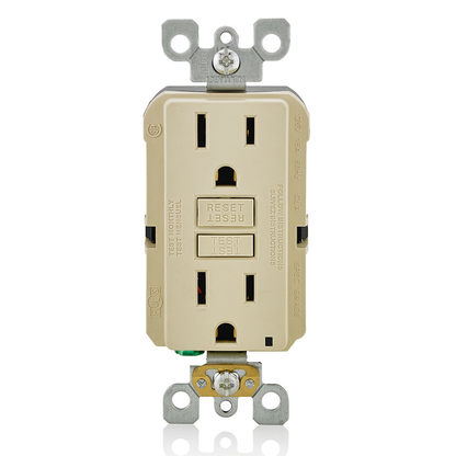 15 Amp, Self Test, Non Tamper-Resistant GFCI Outlet with LED Indicator Light