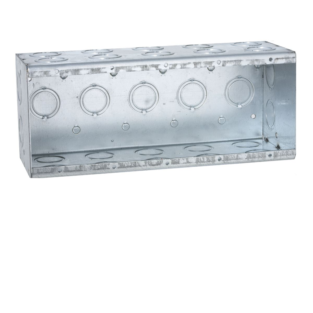 5-Gang Masonry Box, Nongangable, 3-1/2 in. Deep, Twenty-Nine Concentric KO’s