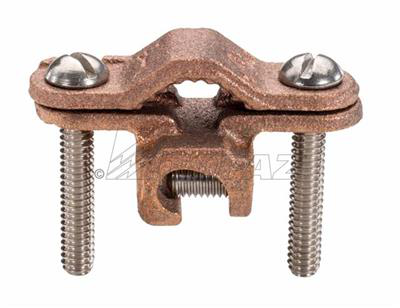 1/2" - 1" Bronze - Lay-In Lug Style Combination Ground Clamps for Bare Wire