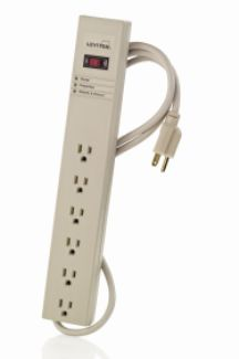15 Amp, 125 Volt, Surge Protected 6-Outlet Strip w/Switch
