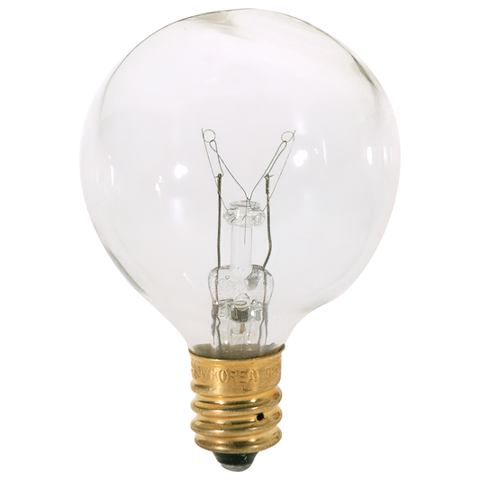 15 Watt G12 1/2 Incandescent; Clear; 1500 Average rated hours; 100 Lumens; Candelabra base; 120 Volt