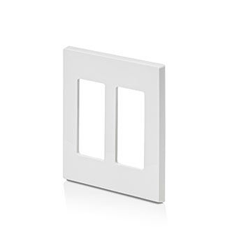2-Gang Decora Plus Screwless Wallplate Polycarbonate, White