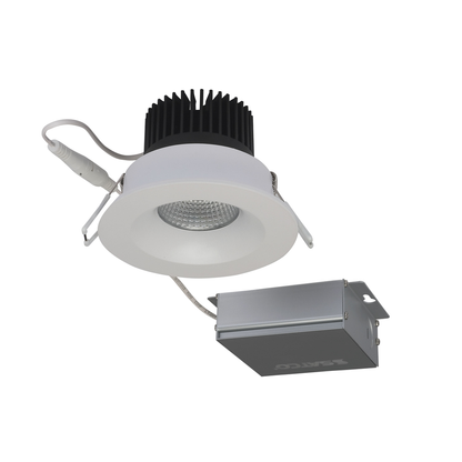 12 watt LED Direct Wire Downlight; 3.5 inch; 3000K; 120 volt; Dimmable; Round; Remote Driver; White