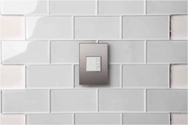 adorne® Brushed Stainless 1-Gang Screwless Wall Plate
