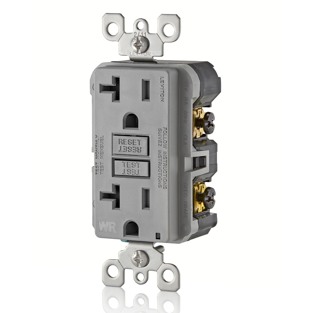 20 Amp GFCI Weather-Resistant Outlet, Self Test, Tamper-Resistant with LED Indicator Light