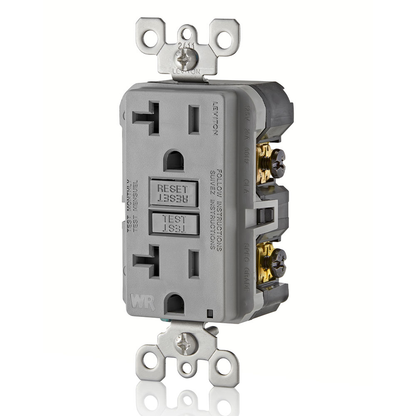 20 Amp GFCI Weather-Resistant Outlet, Self Test, Tamper-Resistant with LED Indicator Light