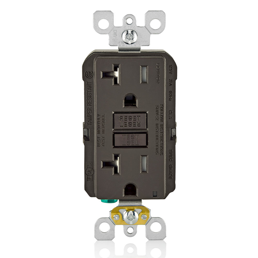 20 Amp, Self Test, Tamper-Resistant GFCI Outlet with LED Indicator Light