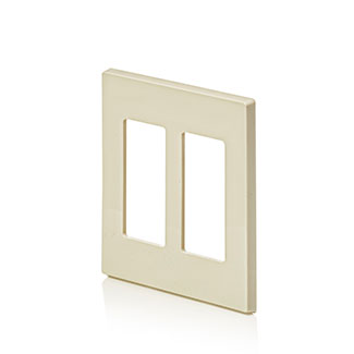 2-Gang Decora Plus Screwless Wallplate Polycarbonate, Light Almond