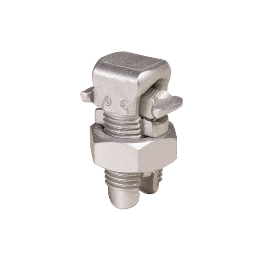 Aluminum Split Bolt, (Run, Tap):: Al-Al: 4/0 AWG (Str), 4/0 AWG (Str), Al-Cu: 2 AWG (Str), 6 AWG (Str), Cu-Cu: 4/0 AWG (Str), 6 AWG (Str), Tin Plated