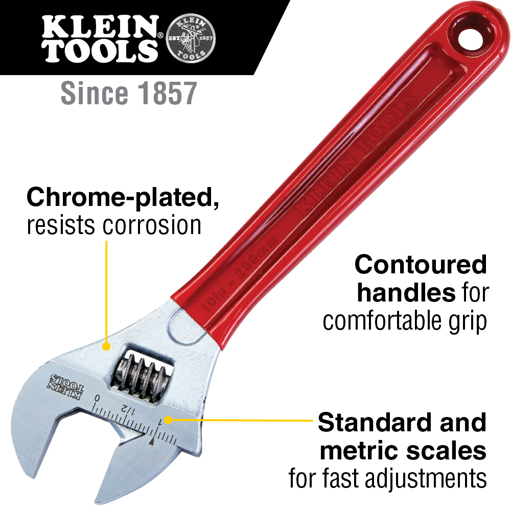 Adjustable Wrench Extra Capacity, 10-Inch
