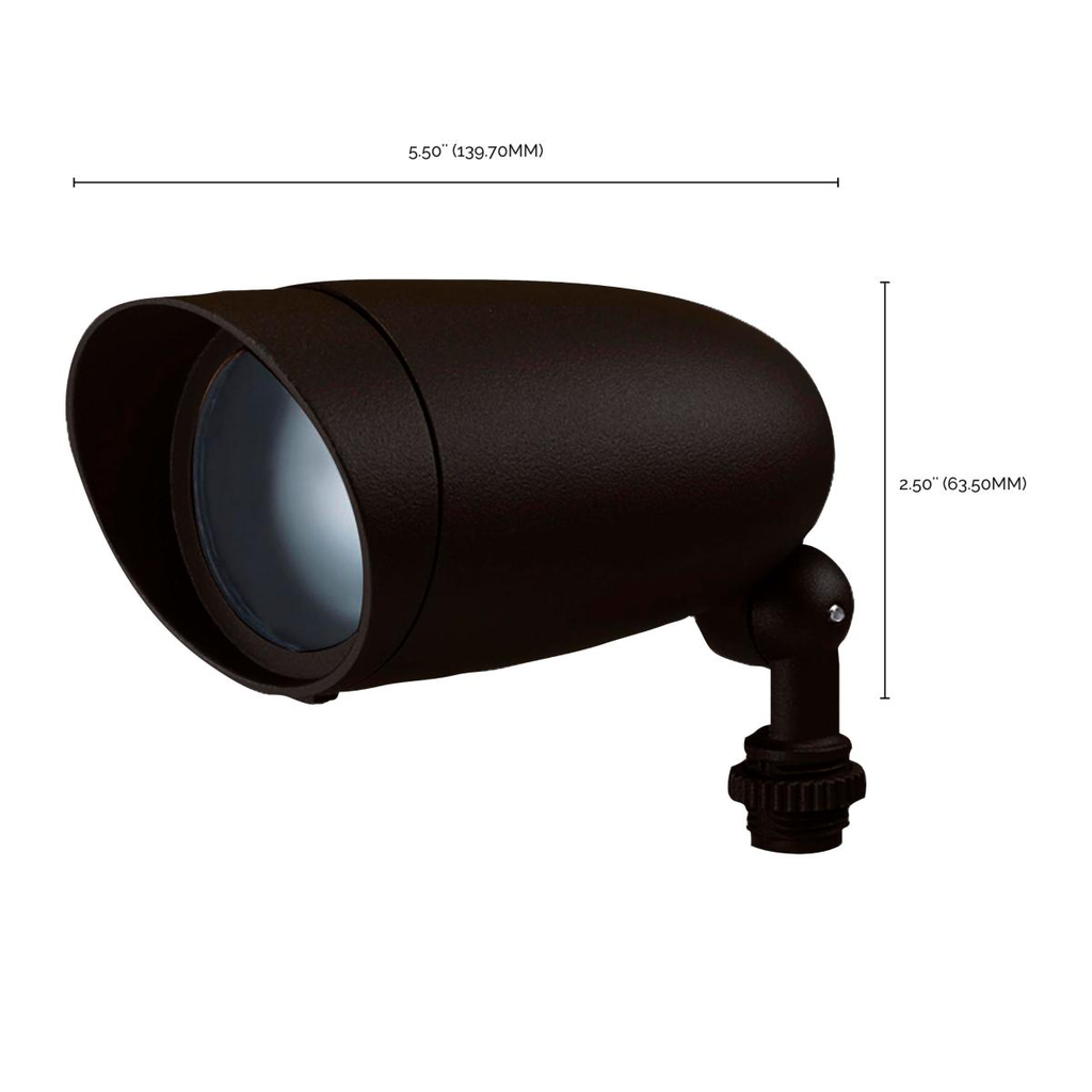 1 Light - 6" Landscape Flood - PAR16 Flood - Dark Bronze Finish