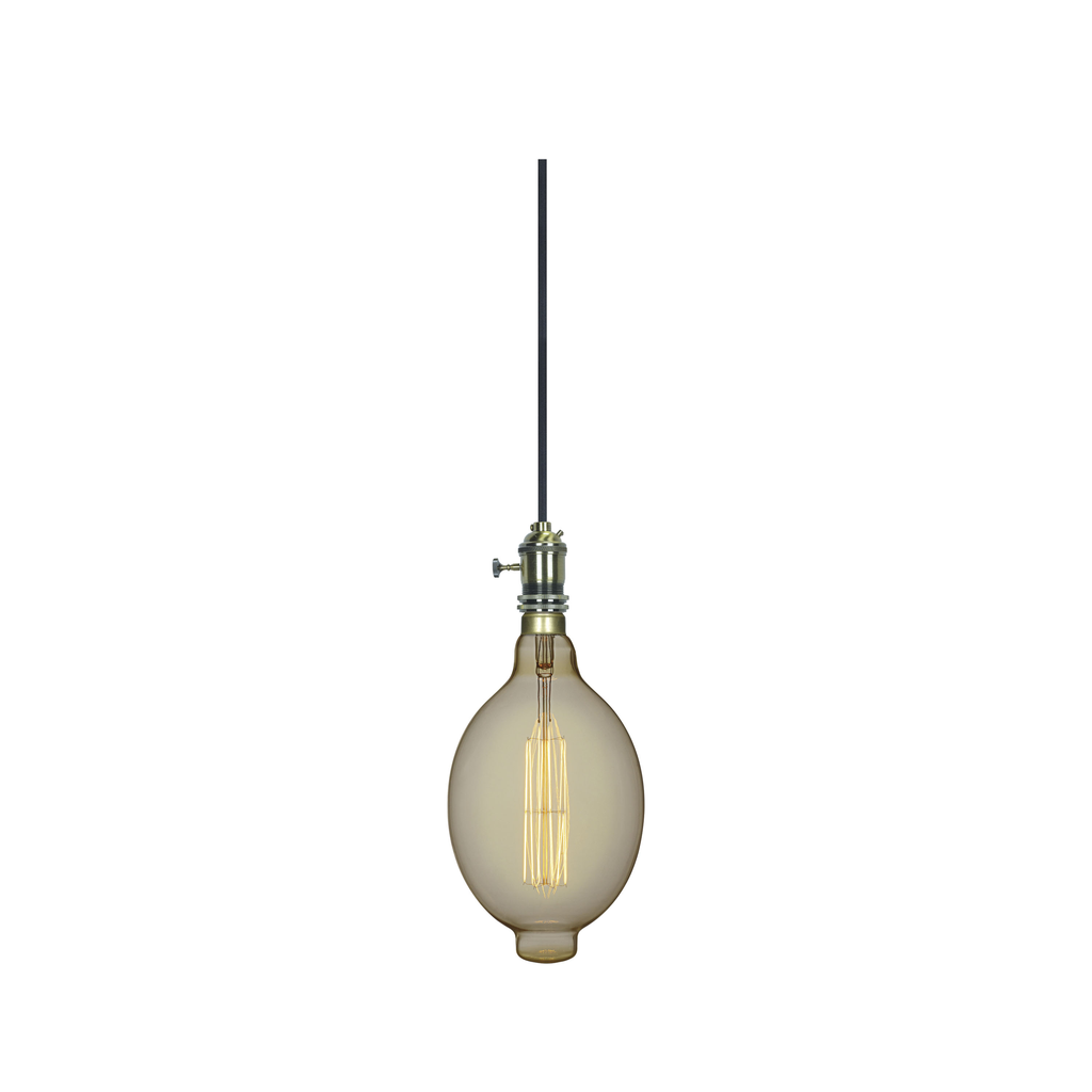 60 Watt BT56 Incandescent vintage style; Amber; 2000 Average rated hours; Medium Base; 120 Volt