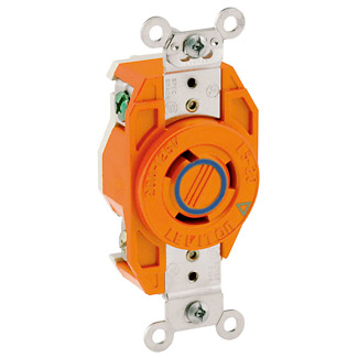20 Amp, 250 Volt, Flush Mount Locking Receptacle, Industrial Grade