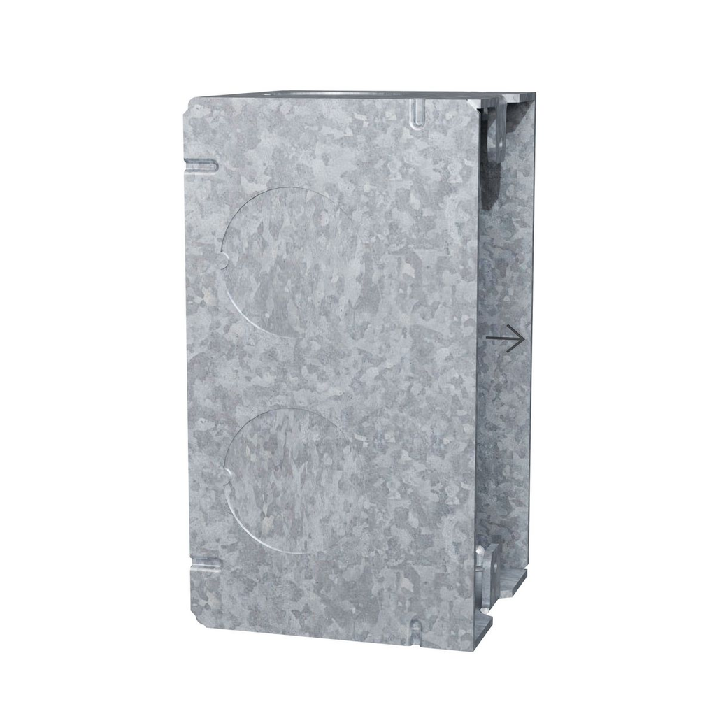 4 in. x 2 in. Handy Box, Welded, 2-1/8 in. Deep, Eight 3/4 in. KO's