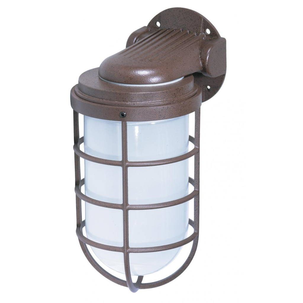 1 Light - 10" Vapor Proof - Wall Mount with Frosted Glass - Old Bronze Finish