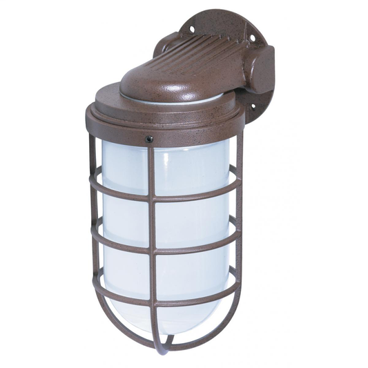 1 Light - 10" Vapor Proof - Wall Mount with Frosted Glass - Old Bronze Finish