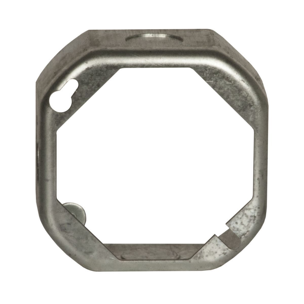 4 in. Octagon Extension Ring, Drawn, 1-1/2 in. Deep, Two 1/2 & Two 3/4 in. KO's