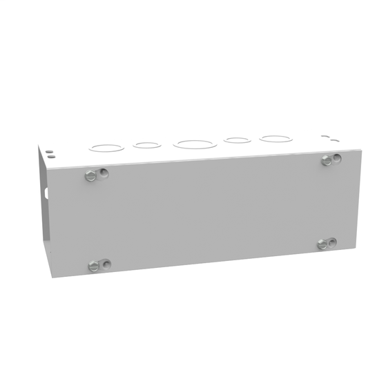 4X12x4 Screw Cover Wireway Type 1 UL Listed Steel Knockouts ANSI 61 Gray