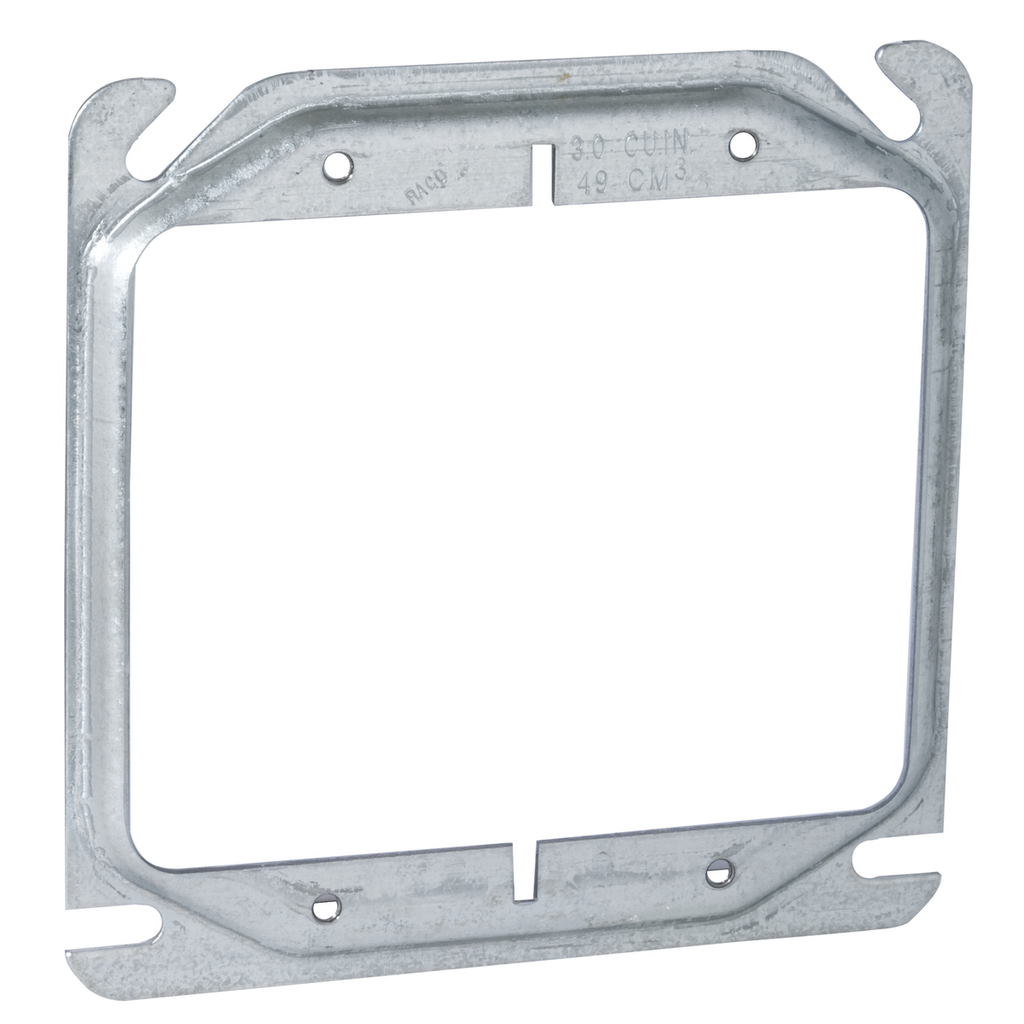 4 in. Square Cover, 2-Device, 1/4 in. Raised