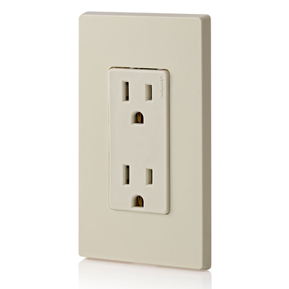 15 Amp Decora Duplex Outlet/Receptacle, Grounding, Light Almond