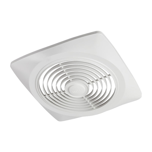 10" 270 CFM Side Discharge Fan, White Square Plastic Grille