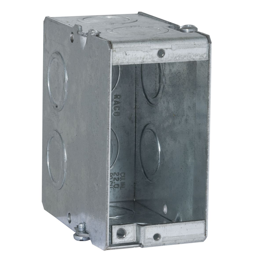 1-Gang Masonry Box, Gangable, 3-1/2 in. Deep, Ten TKO's