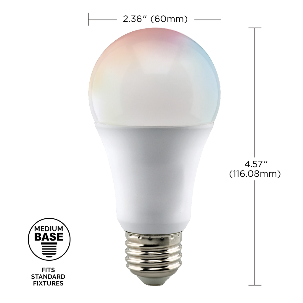 9.5 Watt; A19 LED; RGB & Tunable White; Starfish IOT; 120 Volt; 800 Lumens; 2-pack
