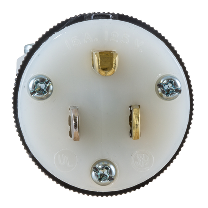 15 Amp Plug, 125V 5-15P Black/White