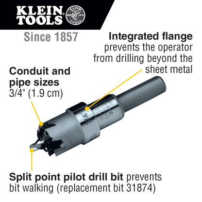 3/4-Inch Carbide Hole Cutter, to 3/16-Inch Sheets