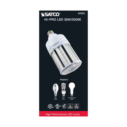 36 Watt LED HID Replacement; 80 CRI; 5000K; Type B; Ballast Bypass; Medium base; Economy Hi-Pro