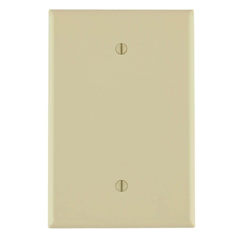1-Gang Blank Oversized Wallplate, Thermoset, Ivory