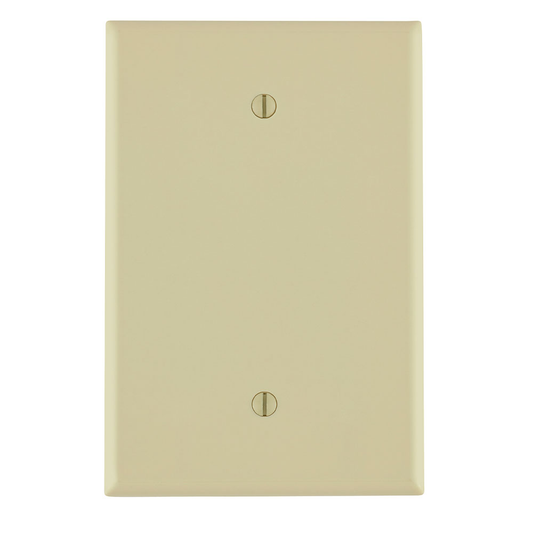 1-Gang Blank Oversized Wallplate, Thermoset, Ivory