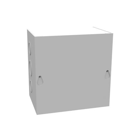 6x4X6 Screw Cover Type 1 UL Steel KOs Gray Cover w/Teardrop Slots Holes In Back