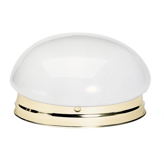 2 Light - 12" Flush with White Glass - Polished Brass Finish