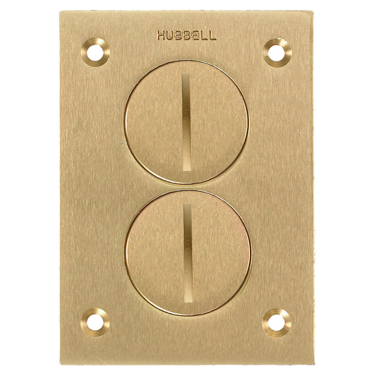 1-Gang Cover, Rectangular, Duplex Threaded Screws, Brass