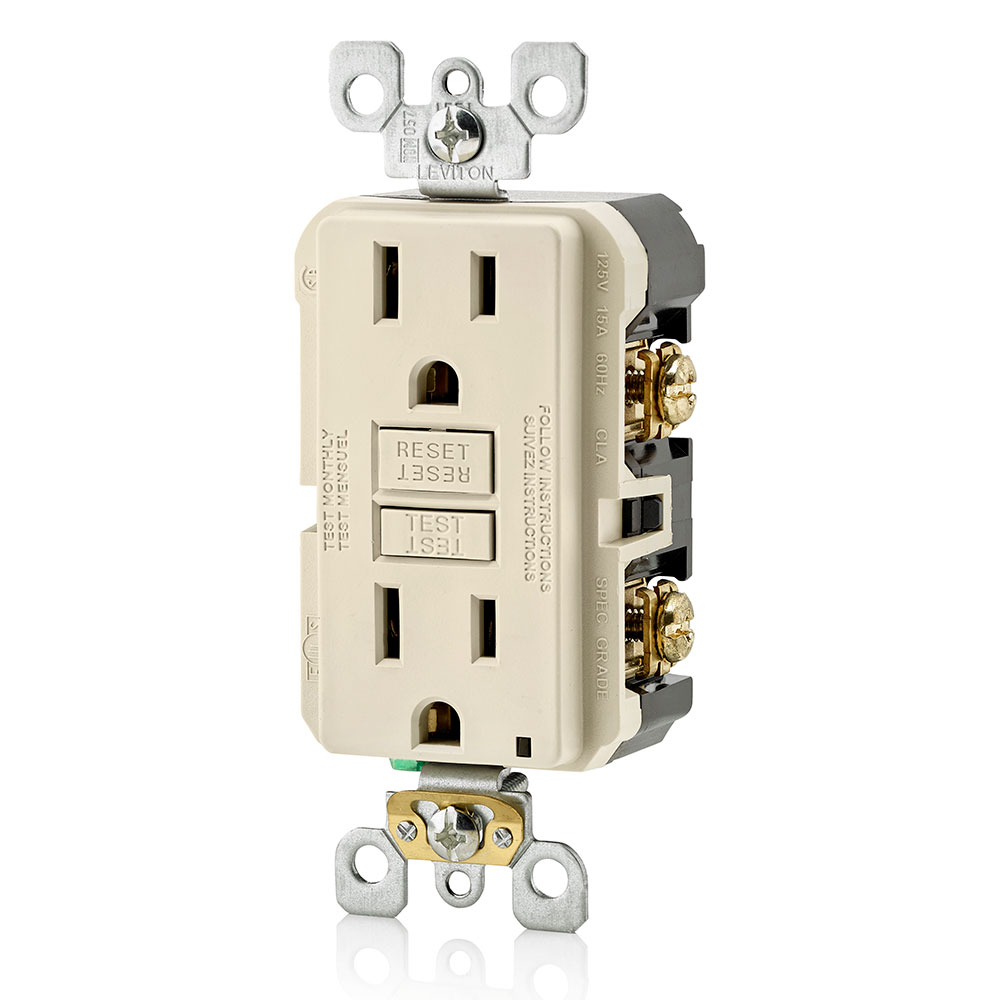 15 Amp, Self Test, Non Tamper-Resistant GFCI Outlet with LED Indicator Light