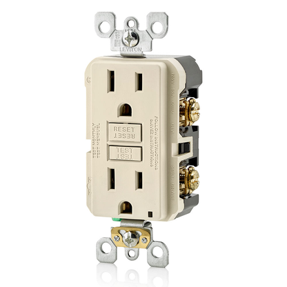 15 Amp, Self Test, Non Tamper-Resistant GFCI Outlet with LED Indicator Light