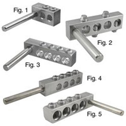 Aluminum Pole Type Overhead Transformer Lug, Dual Rated, Conductor Range 250-10, 2 Ports, Left Handed