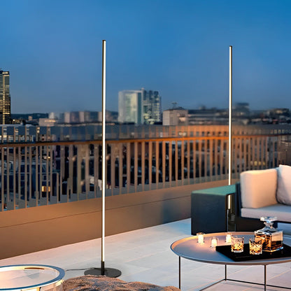 Waterproof Minimalist Outdoor LED Linear Lights Black Floor Lamp