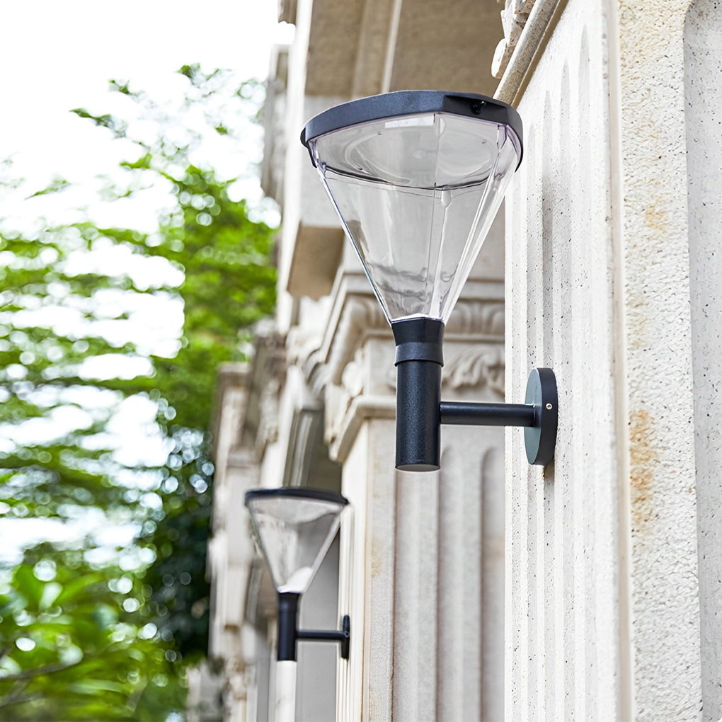Waterproof LED Black Modern Solar Outdoor Wall Lights Wall Lamp