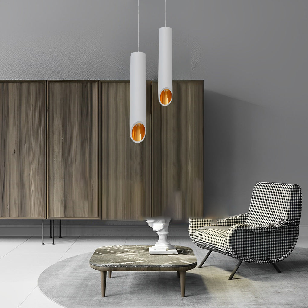 [Open-Box] Long Cylindrical Oblique LED Minimalist Nordic Chandelier Pendant Lights