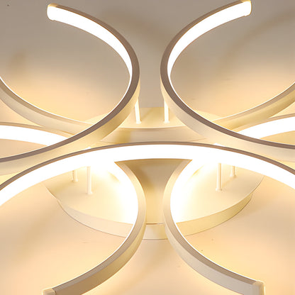 [Open-Box]Simple Semi-Circle Lines Flower LED Dimmable Modern Ceiling Light Fixture