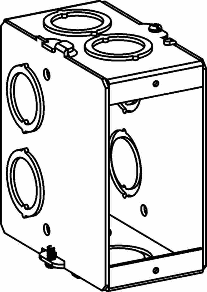 3-1/2" DEEP, GANGABLE 1-GANG MASONRY BOX WITH CKO