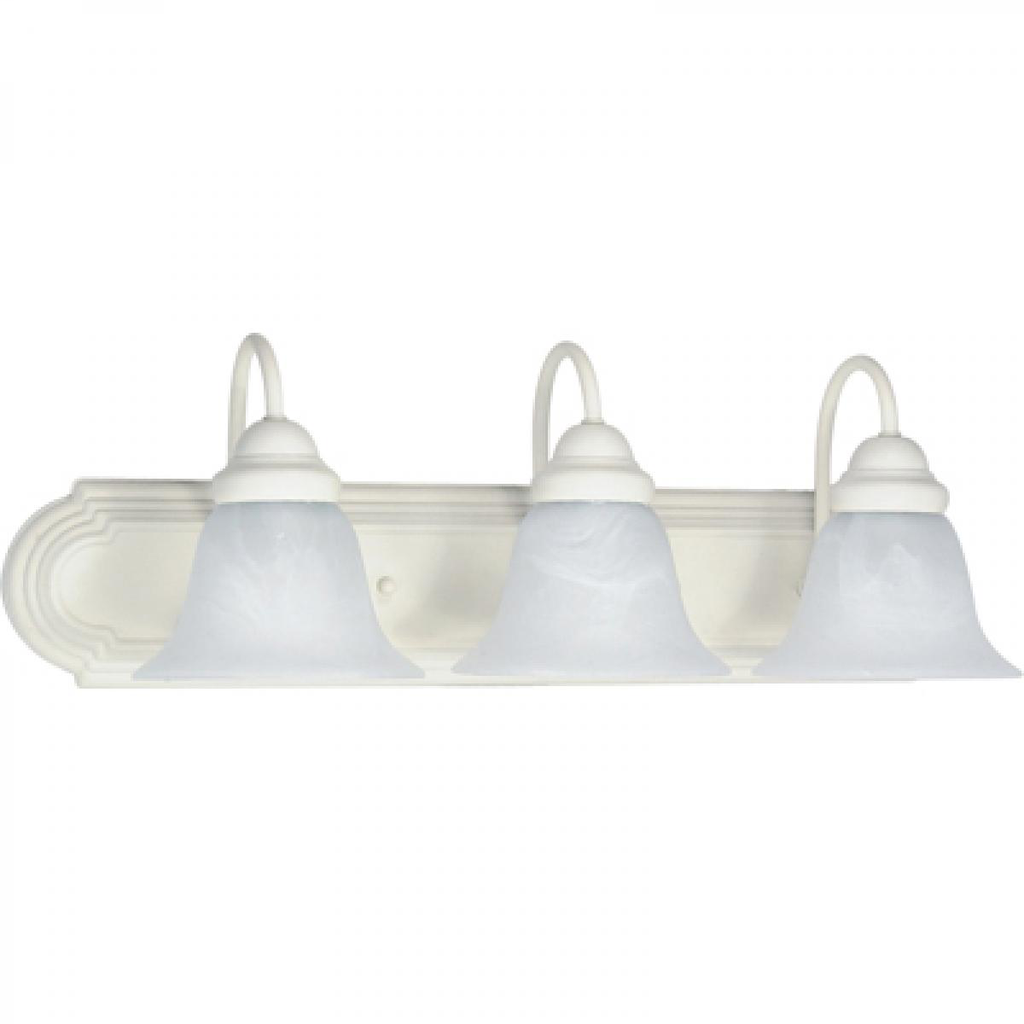 Ballerina - 3 Light 24" Vanity with Alabaster Glass - Textured White Finish