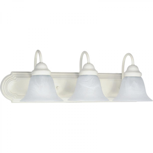 Ballerina - 3 Light 24" Vanity with Alabaster Glass - Textured White Finish