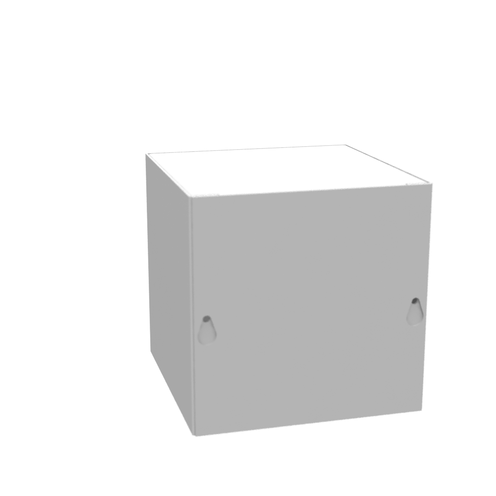 6x6x6 Screw Cover Type 1 UL Steel No KO Gray Cover w/ Teardrop Slots Holes In Back